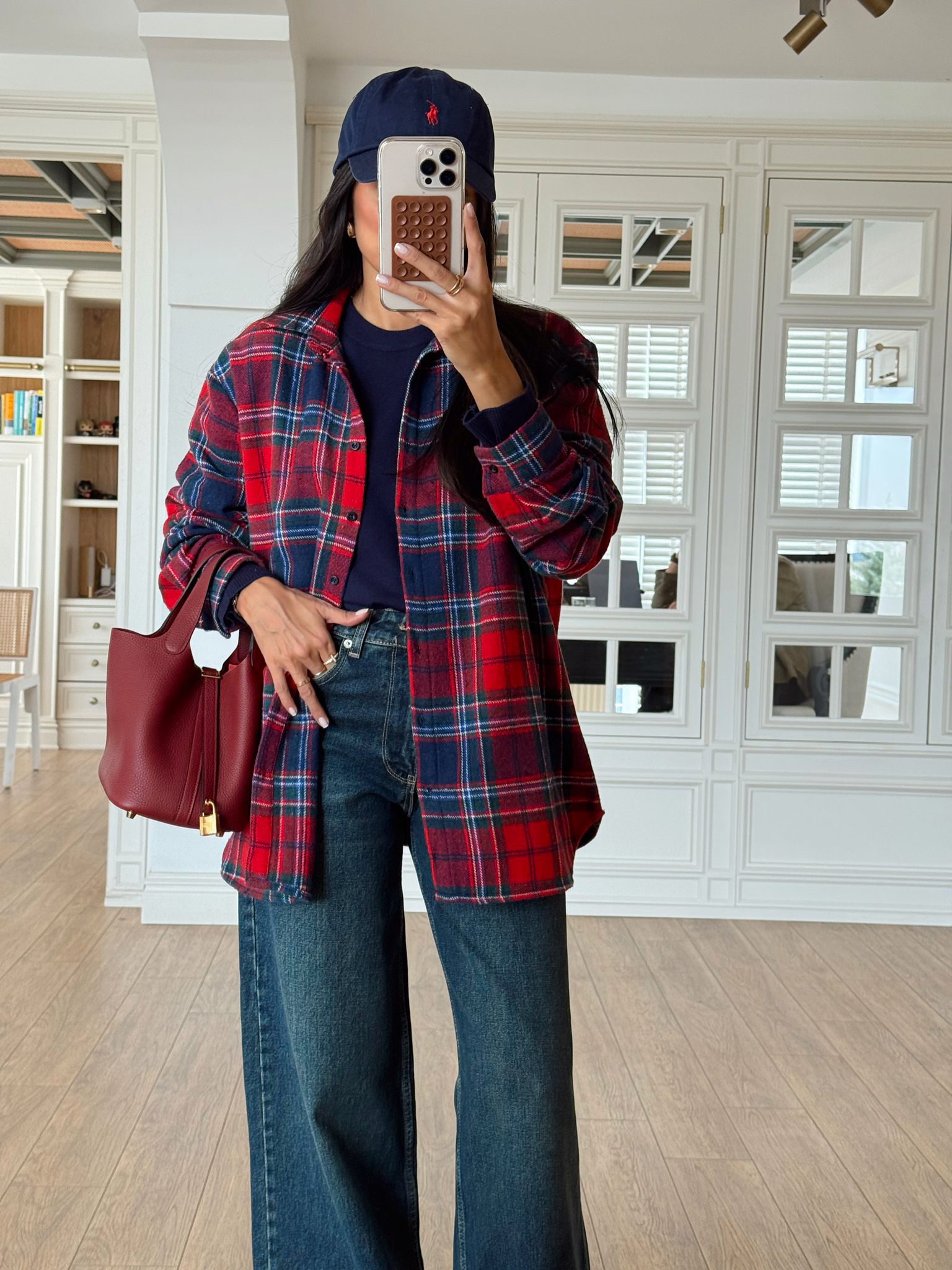 Rosenrose Oduncu Ceket - Kırmızı-Lacivert, Standart