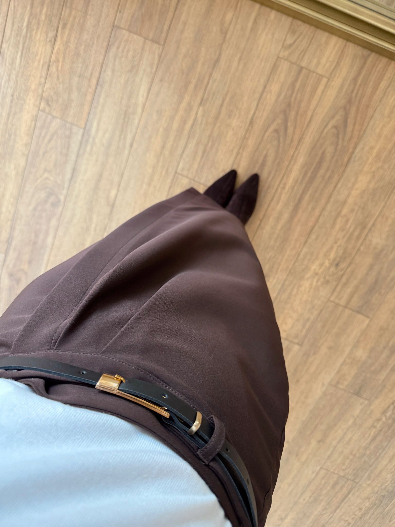 Dipss Önden Yırtmaçlı Kemerli Etek - Kahve, 36