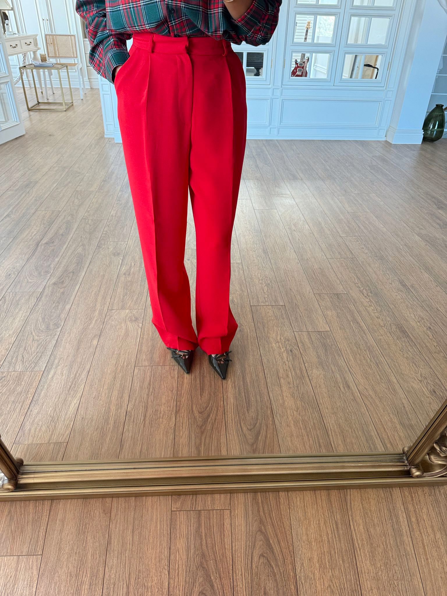 Opremıum Pensli Yan Cepli Palazzo Pantolon