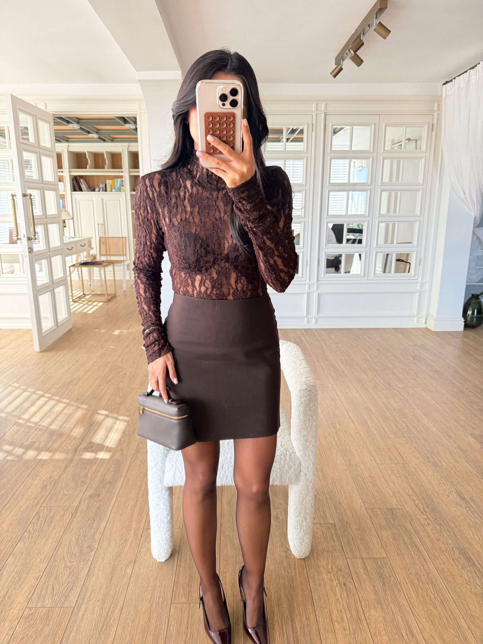 Vanny Dantel Detaylı Bodysuit - Kahve, 34