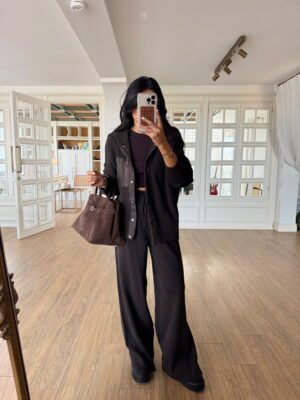 Sonpool Paraşüt Cep Detaylı Örme Triko Takım