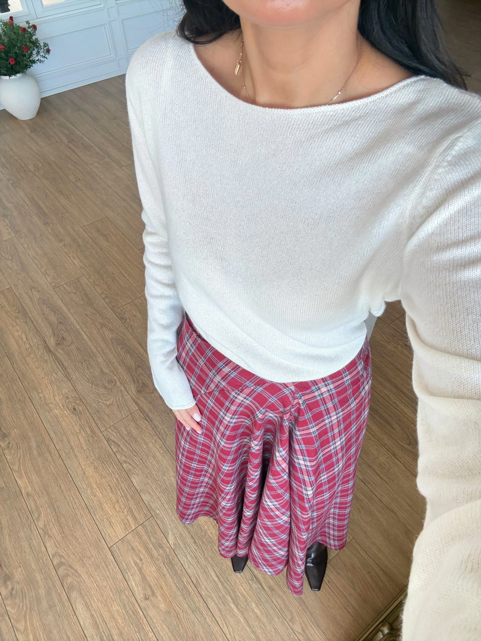 Eragon Kaşmir Kayık Yaka Triko - Ekru, Standart