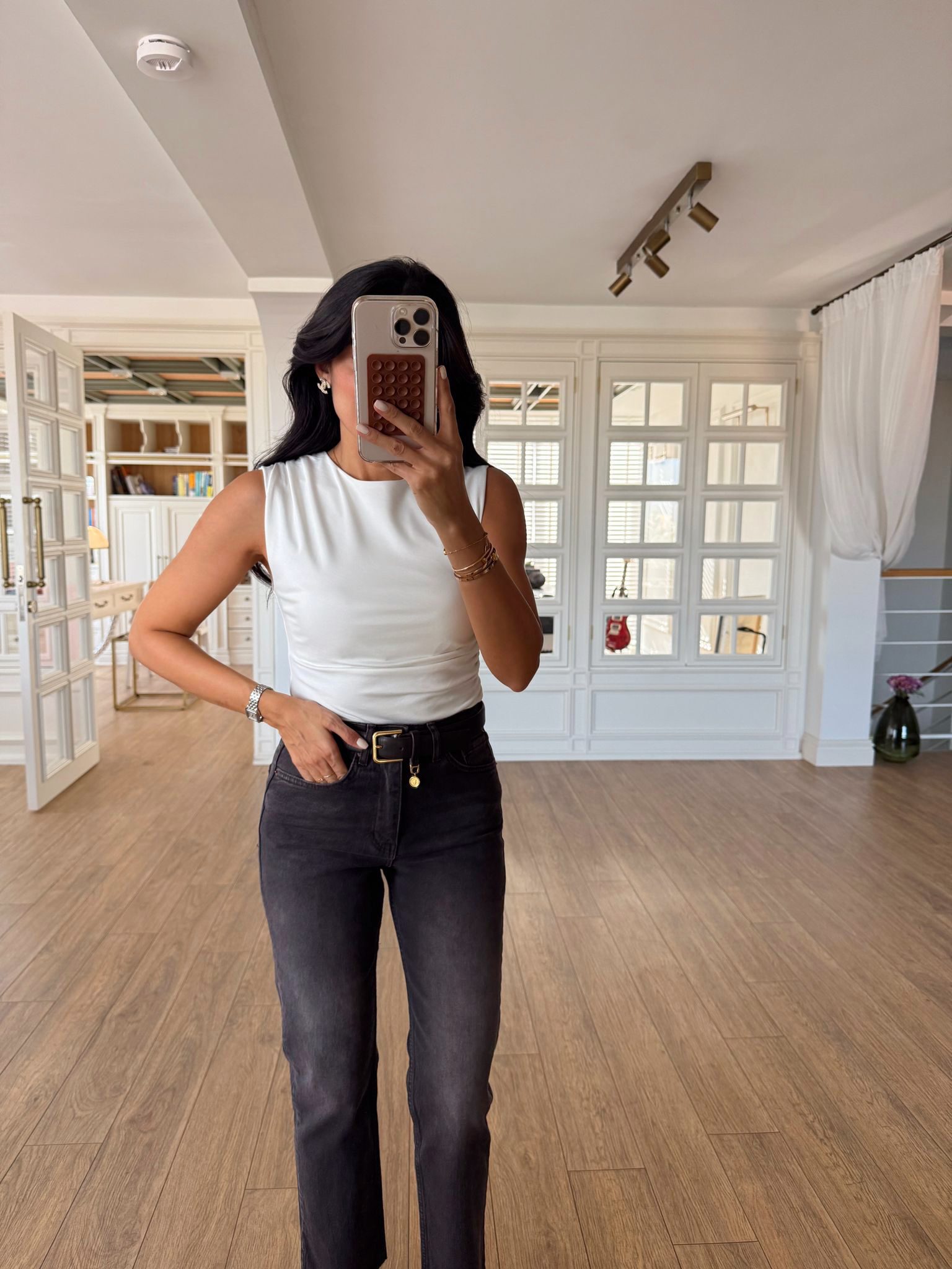 Marlenka Omuz Drape Detaylı Sıfır Kol Bodysuit - Ekru, 36