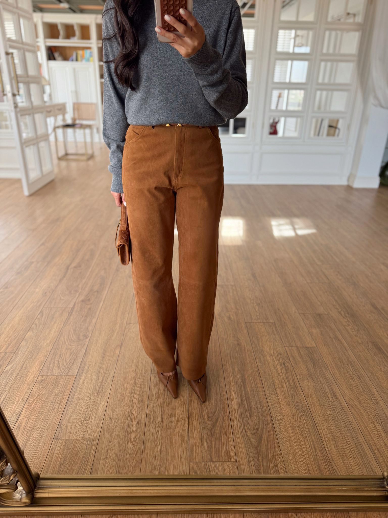 Elevens Süet Kaplama Düğmeli Boru Paça Pantolon