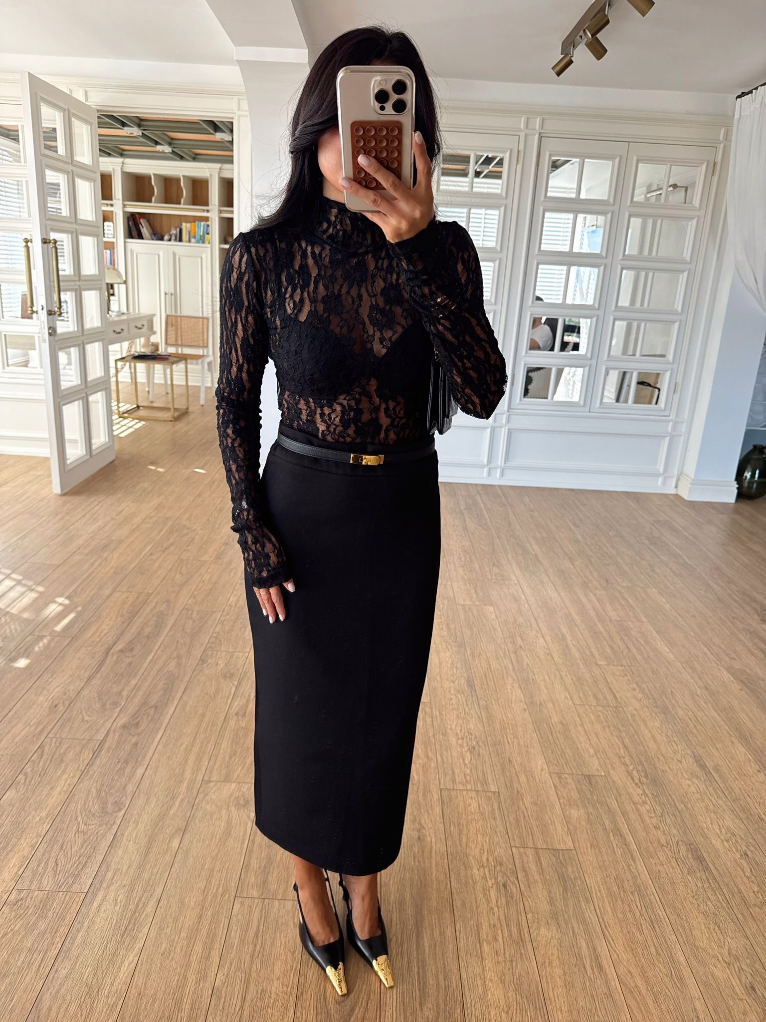 Vanny Dantel Detaylı Bodysuit - Siyah, 34