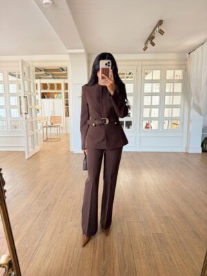 Helen Kemerli Gizli Patlı Premium Ceket-Pantolon Takım