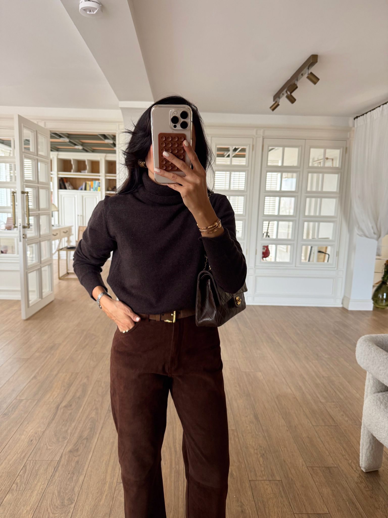 Estella Kaşmir Balıkçı Yaka Triko - Kahve, Standart