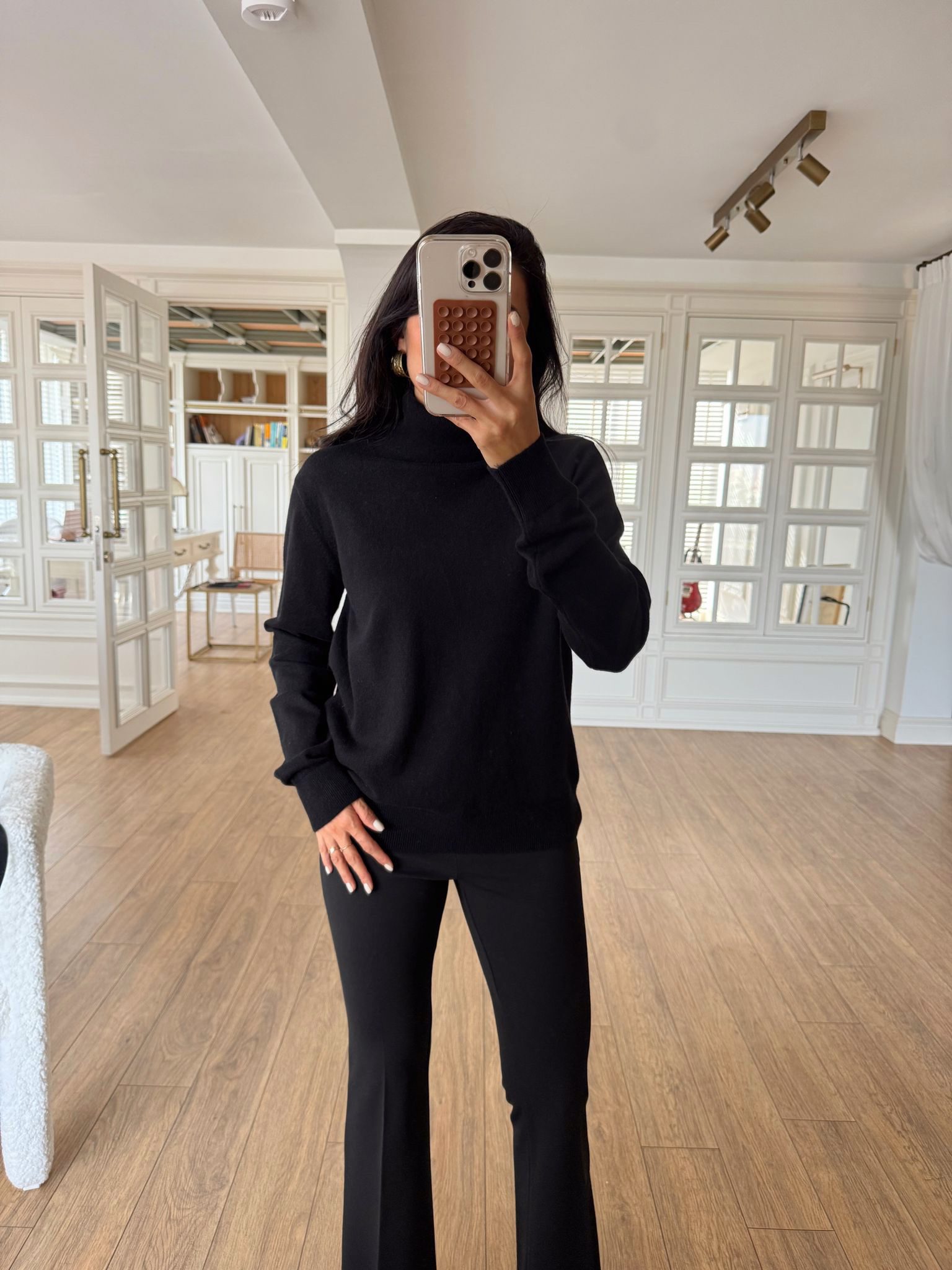 Estella Kaşmir Balıkçı Yaka Triko - Siyah, Standart