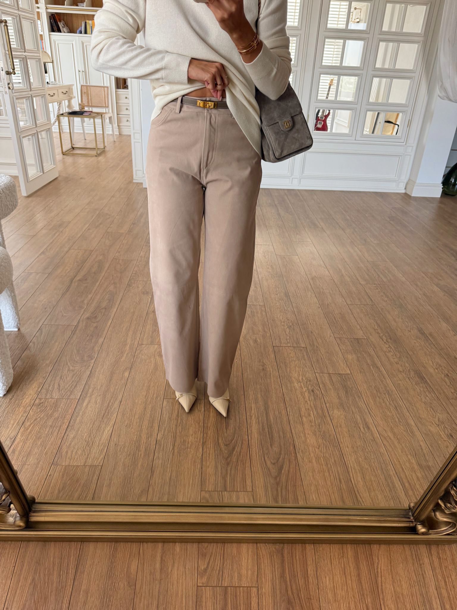 Elevens Süet Kaplama Düğmeli Boru Paça Pantolon