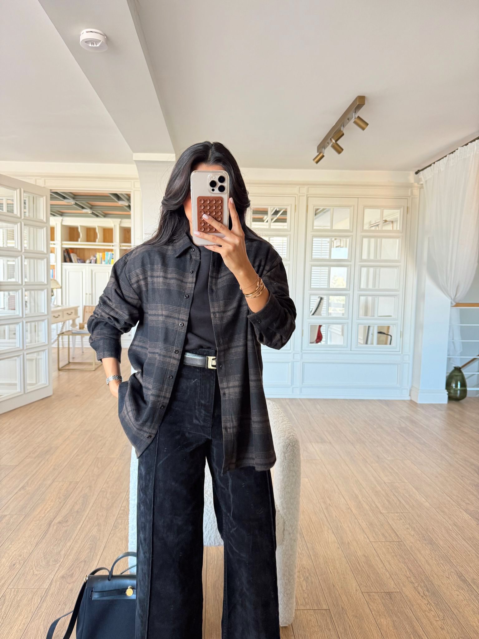 Rosenrose Oduncu Ceket - Kahve-Siyah, Standart