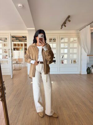 Obrix Tek Cepli Kadife Gömlek