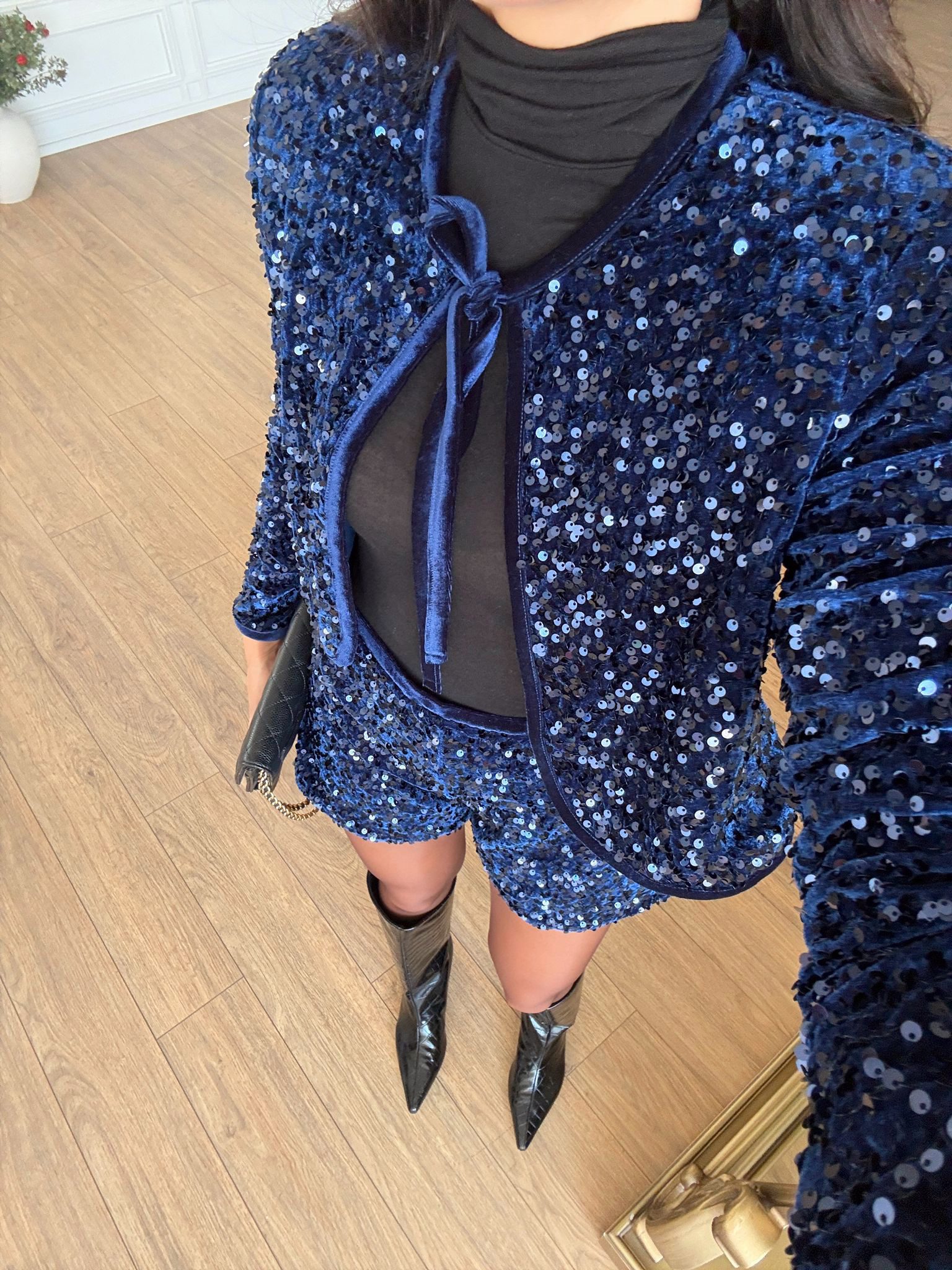 Charlie Pul Payet Detaylı Vatkalı Bağlamalı Ceket