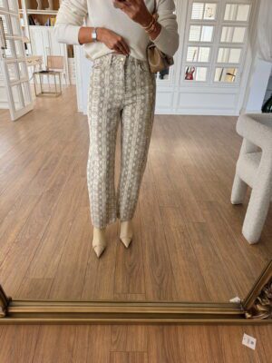 Nedisa ZR Yılan Desenli Boru Paça Jean