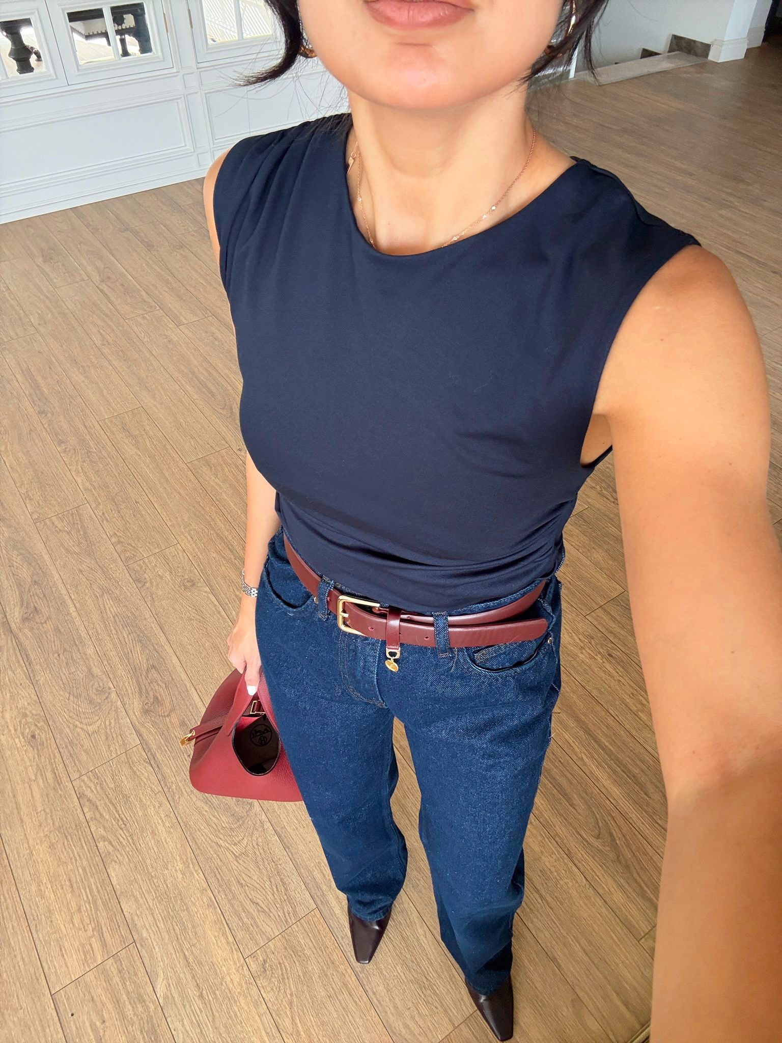 Marlenka Omuz Drape Detaylı Sıfır Kol Bodysuit - Lacivert, 36