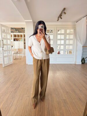 Opremıum Pensli Yan Cepli Palazzo Pantolon