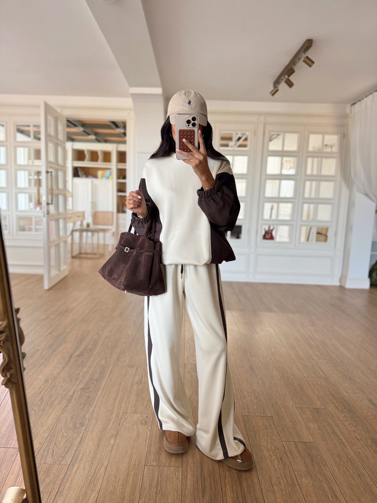 Boring Parçalı Paraşüt Kumaş Detaylı Belden Büzdürmeli Takım