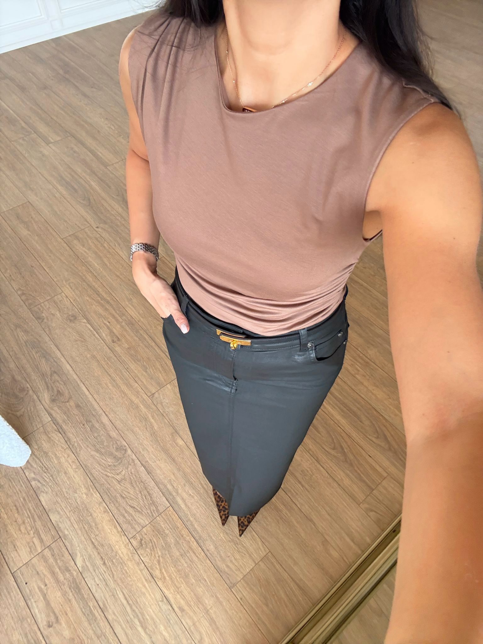 Marlenka Omuz Drape Detaylı Sıfır Kol Bodysuit - Vizon, 36