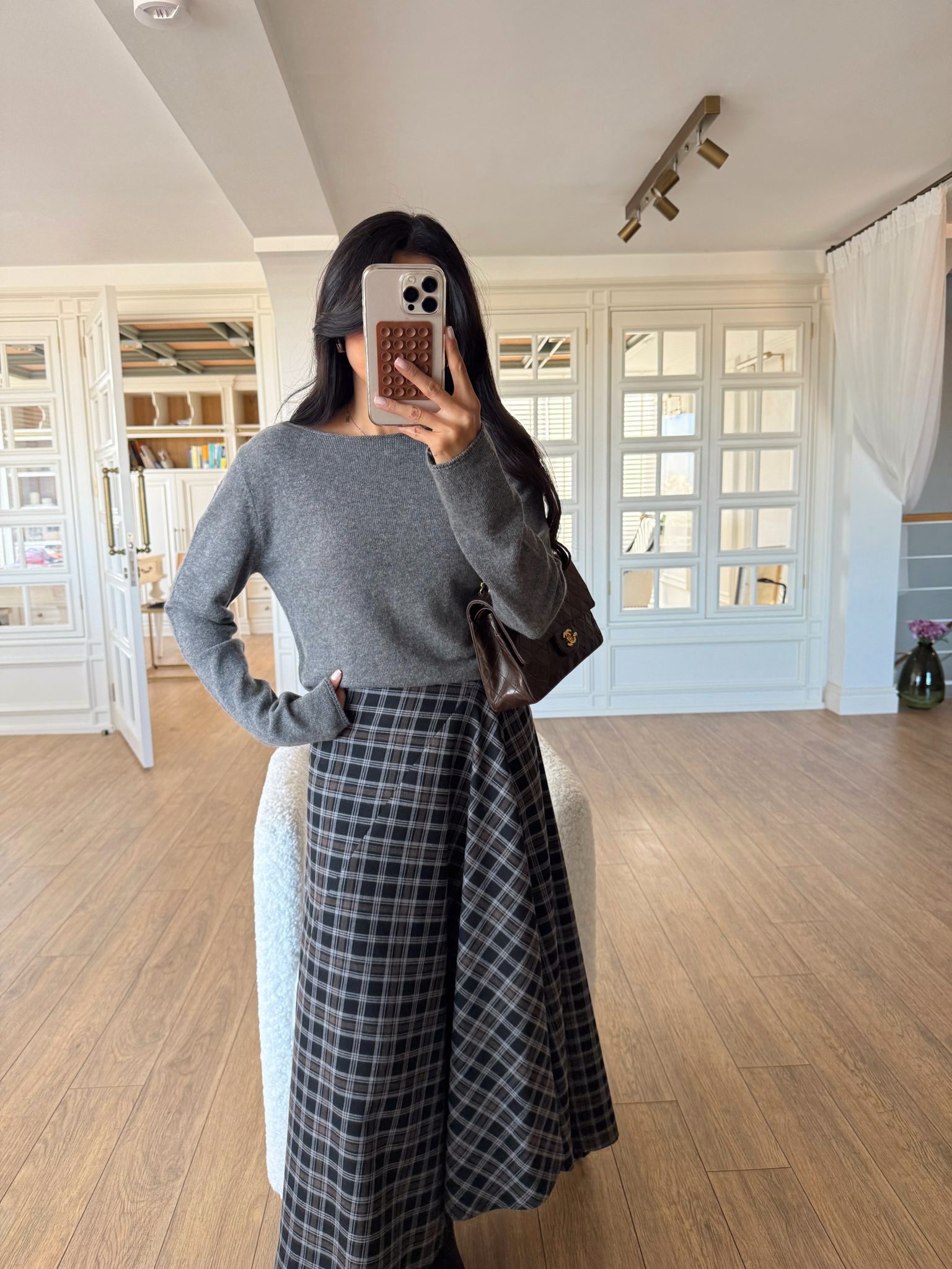 Eragon Kaşmir Kayık Yaka Triko - Füme, Standart