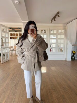 Neristo Kuşaklı Oversize Kaban