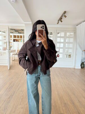 Nato Özel Seri Yan Fermuar Detaylı Süet Ceket