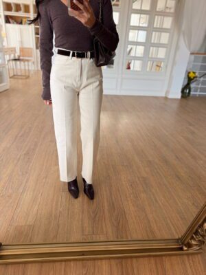 Simax Kemerli Kesik Paça Jean