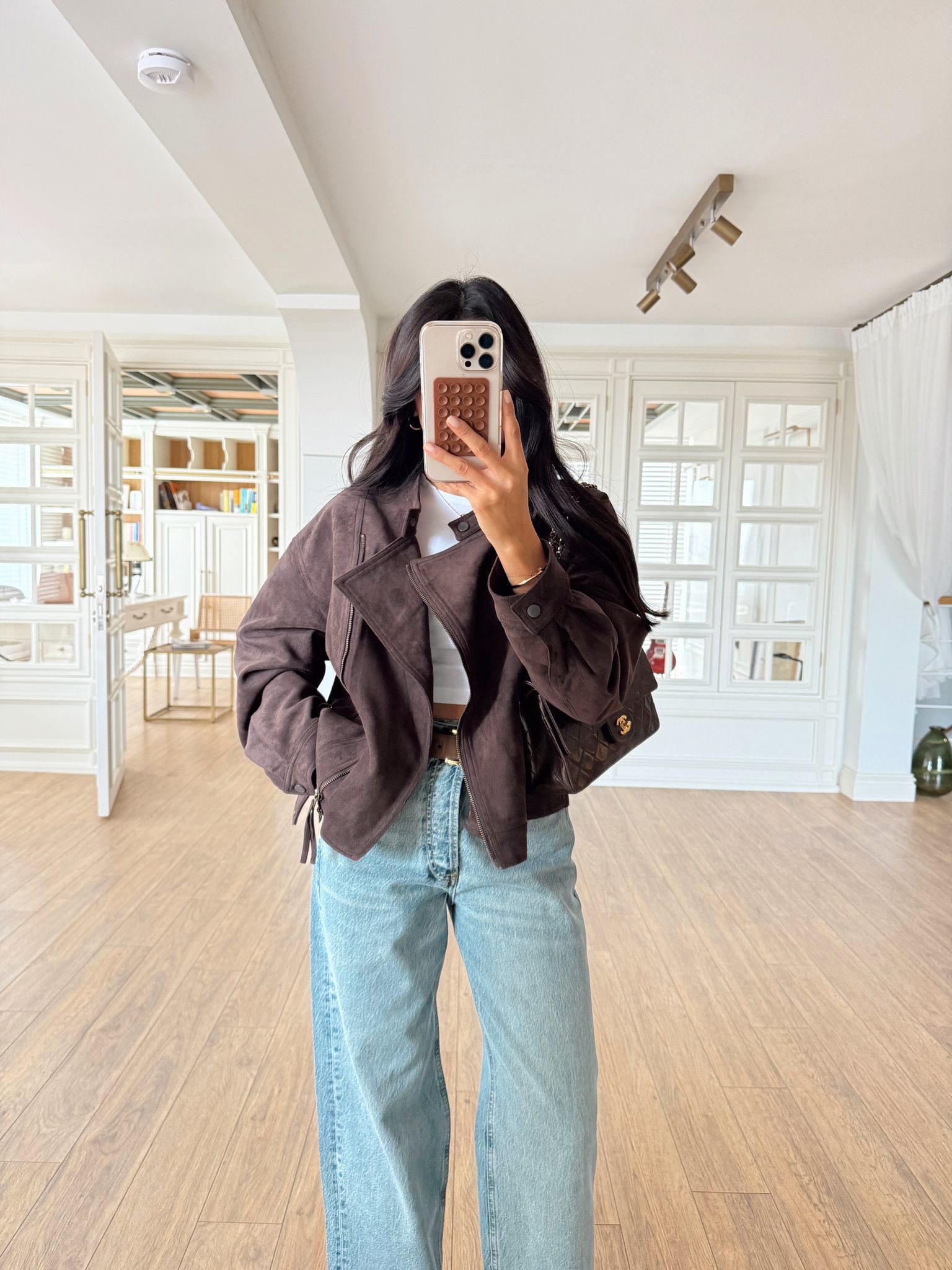 Nato Özel Seri Yan Fermuar Detaylı Süet Ceket )