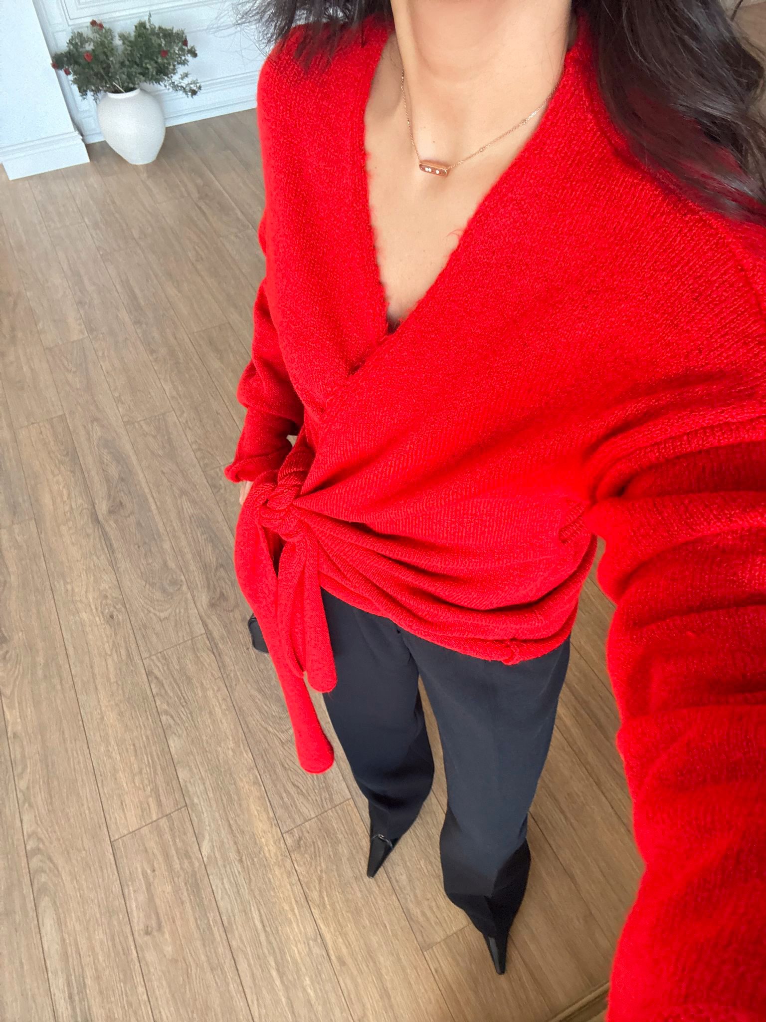 Hangover Yandan Bağlamalı Triko - Kırmızı, Standart