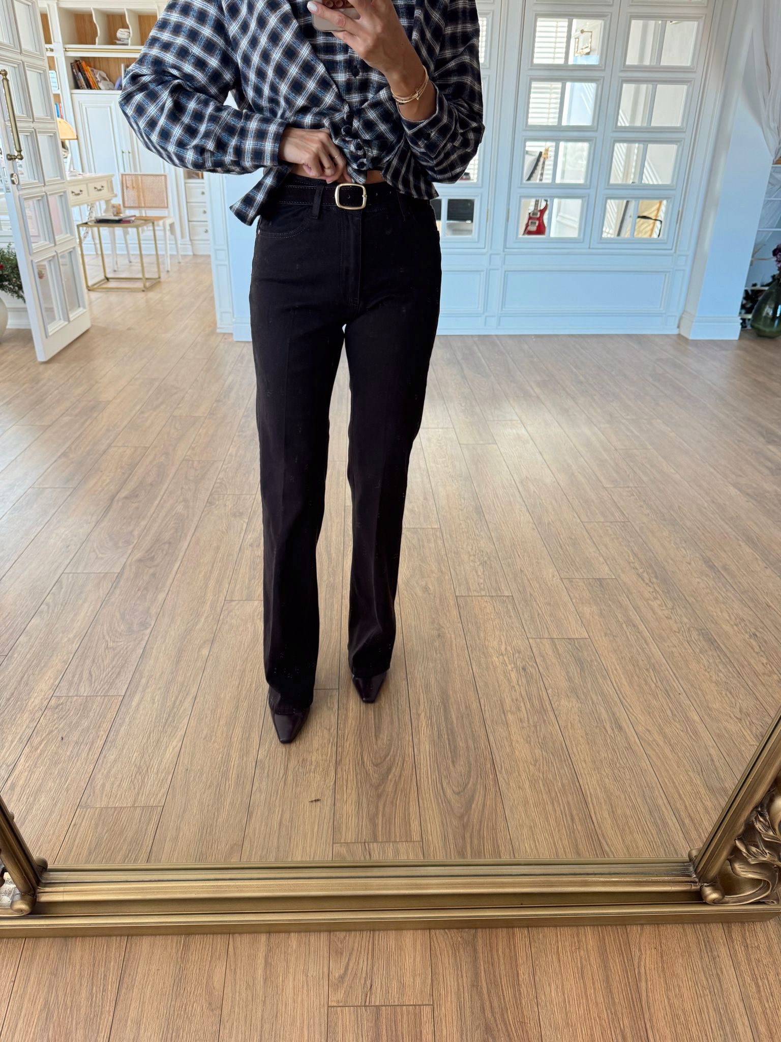 Henna Süet Kemerli Straight Jean - Acı Kahve, 34