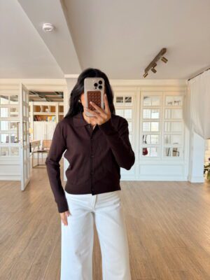 Tims Polo Yaka Düğmeli Triko Hırka