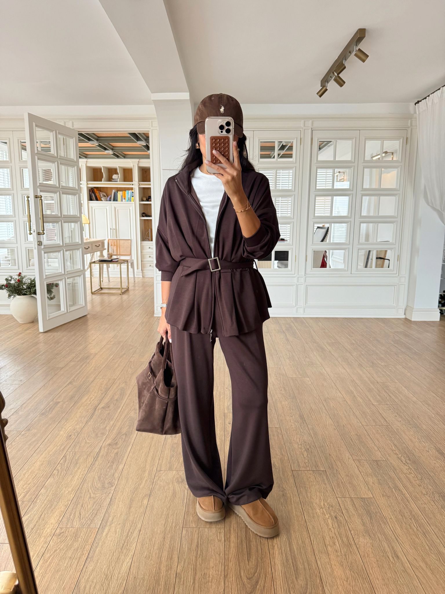 Menkow Kuşaklı Bel Lastikli Fermuarlı Modal Takım