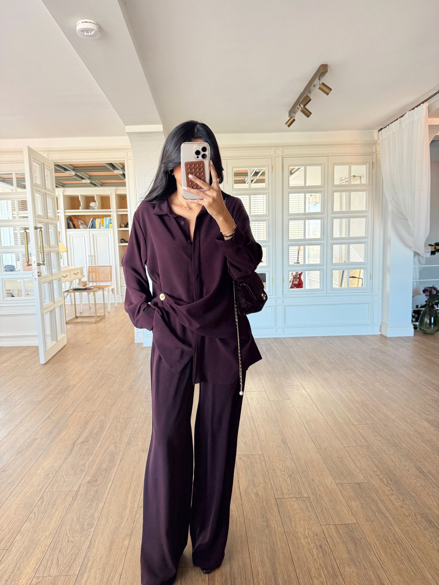 Koning ZR Tek Gold Düğmeli Gömlek-Pantolon Takım