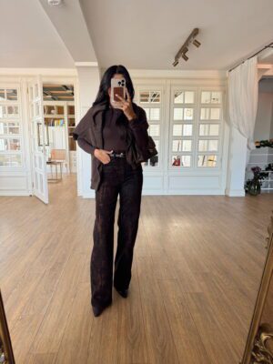 Micron Renk Geçişli Kemerli Straight Jean