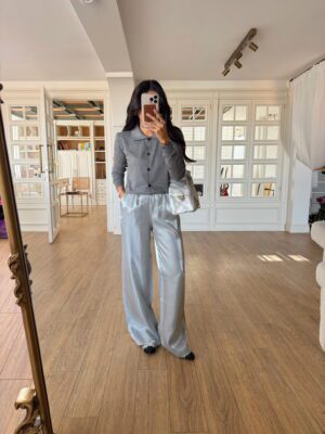 Tony Gri Parlak Pantolon